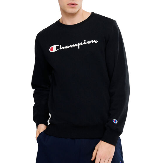 Champion sweatshirt spell out front black Crew Neck Pullover large  bys